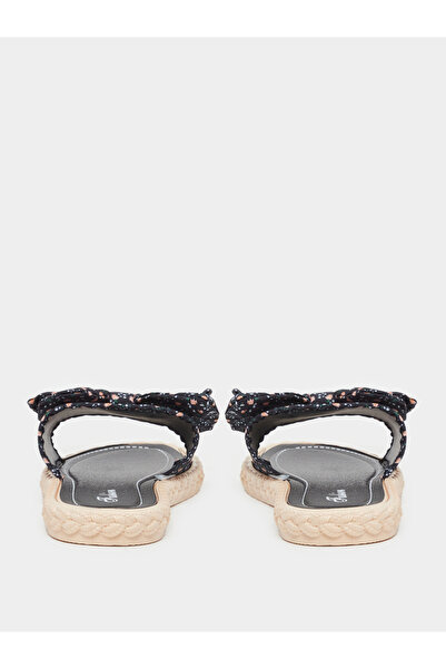 Take Two By Styli Floral Print Bow Detail Flat Sandals