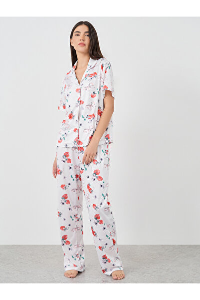 Styli طقم قميص وبيجامة بأكمام قصيرة بطبعة الفراولة