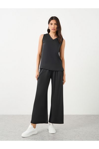 Styli Women Black Sleeveless Top and Pants Co-Ords