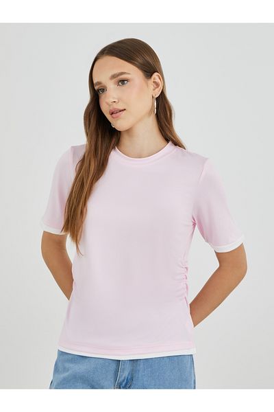 Styli Side Ruched Detail Short Sleeve T-Shirt