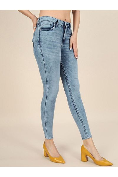 Freehand By Styli Women Blue Skinny Fit Faded Jeans