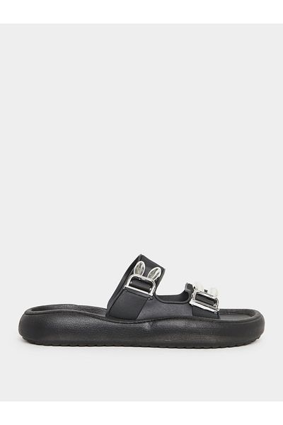 Take Two By Styli Double Buckle Detail Slip On Slippers