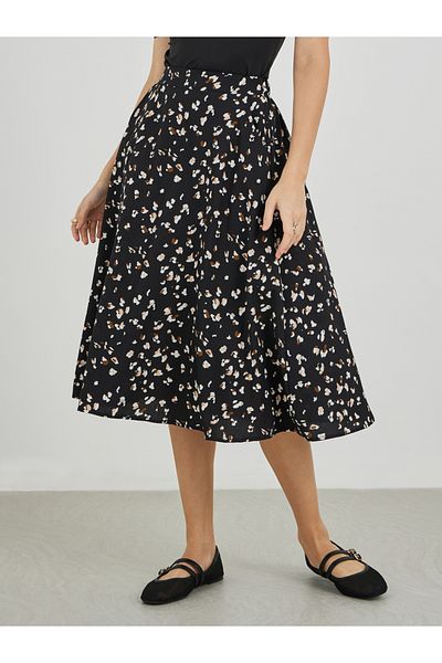 Styli All-Over Printed A-Line Midi Skirt