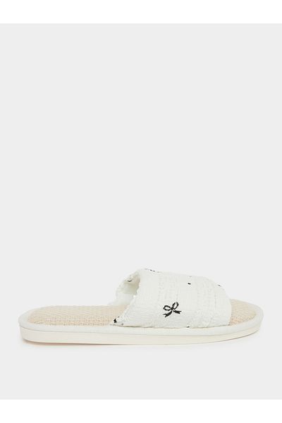 Styli Bow Print Bedroom Slippers