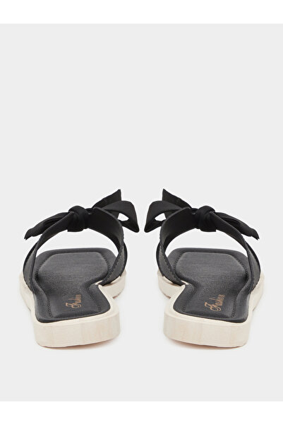 Take Two By Styli Solid Bow Detail Flat Sandals