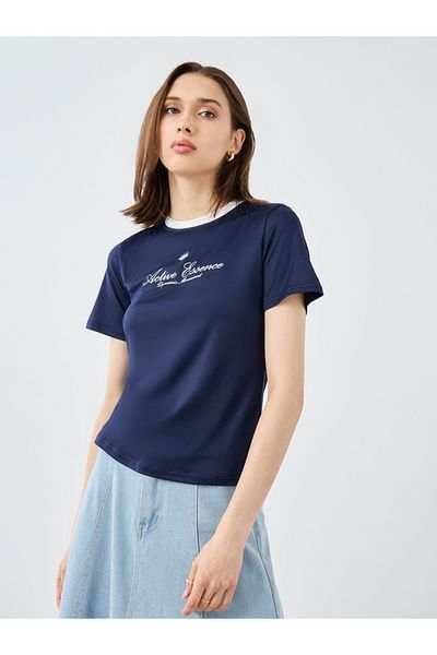 Styli Slogan Print Regular Fit T-Shirt