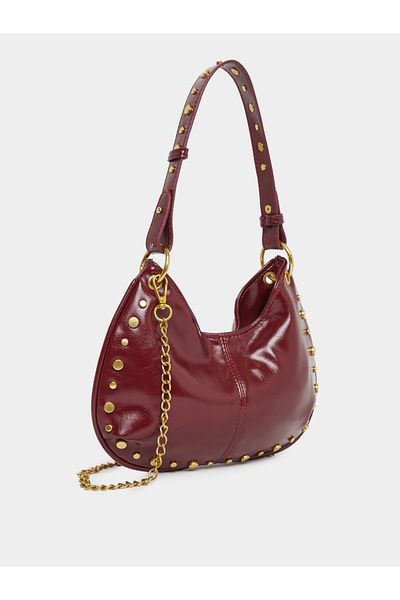 Styli Studded Shoulder Bag with Chain Detail
