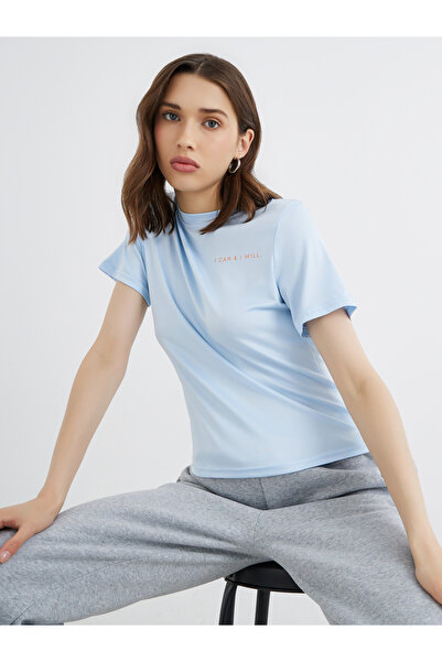 Styli Slogan Print Regular Fit Round Neck T-Shirt