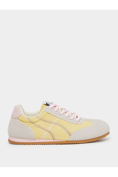 Styli Panelled Side Striped Lace Up Sneakers