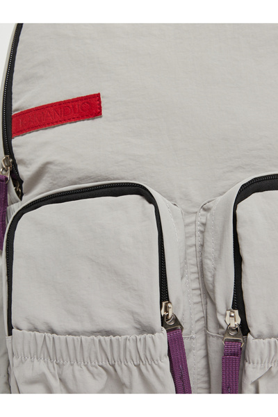 Styli Women Grey Dual Zip Front Elastic Pocket Backpack