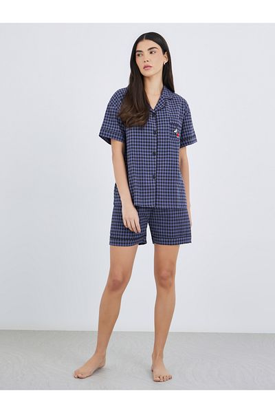 Styli Pack of 3 - Checked Pattern Cotton Shirt, Shorts and Pyjama