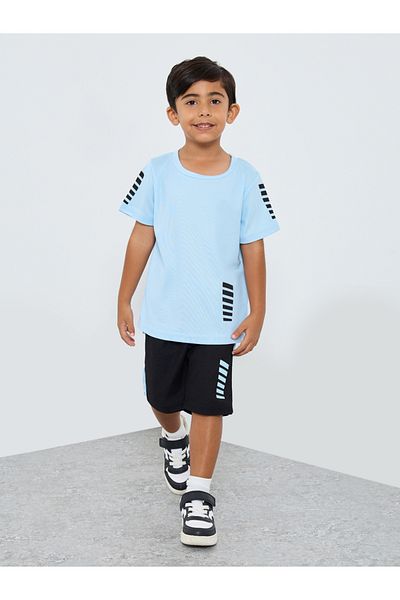Styli Striped Print T-Shirt and Shorts Set