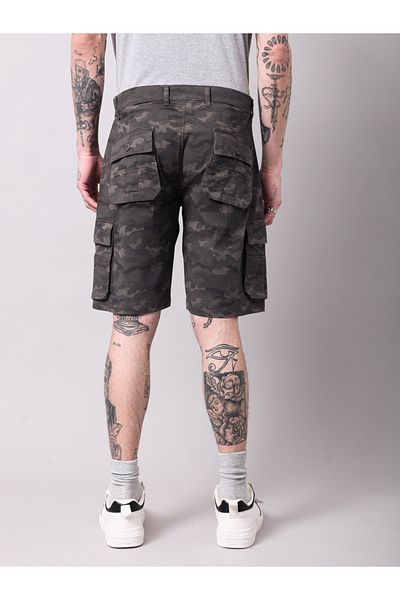 British Club By Styli Men Grey Camouflage Print Regular Fit Shorts
