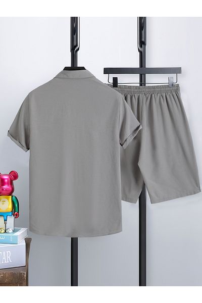 Styli Solid Pocket Detail Shirt and Shorts Co-Ords