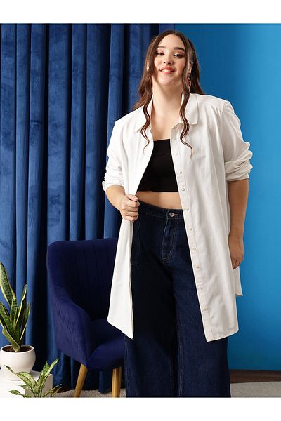 STREET 9 By Styli Women White Classic Oversized Shirt
