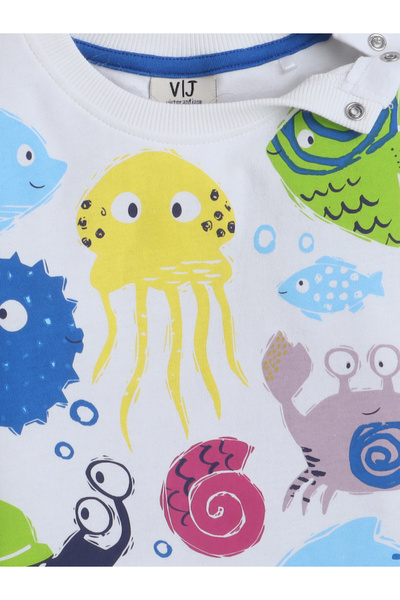 Victor and Jane By Styli Boys Cute Sea Graphic Print T-Shirt and Shorts Set