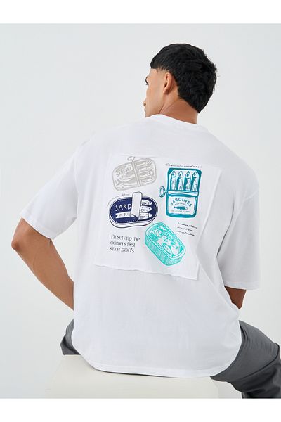 Styli Graphic Print Crew Neck Oversize T-Shirt