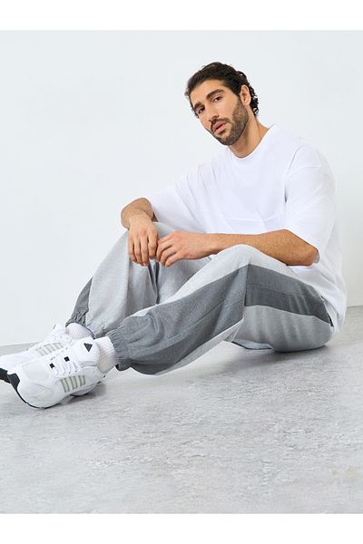 Styli Relaxed Fit Dual Tone Joggers with Drawcord