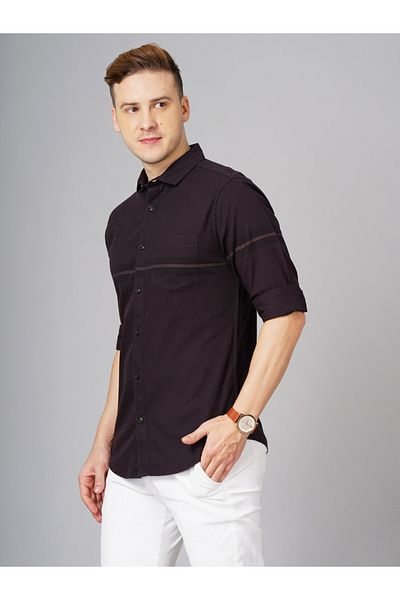British Club By Styli Solid Spread Collar Slim Fit Shirt