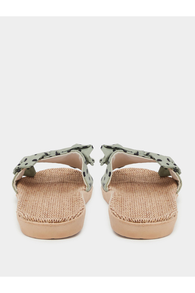 Take Two By Styli Polka Dot Print Bow Detail Flat Sandals