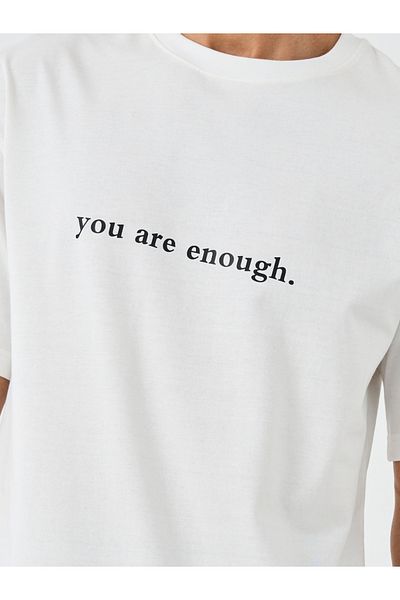 Styli Slogan Back Printed Crew Neck Oversized T-Shirt