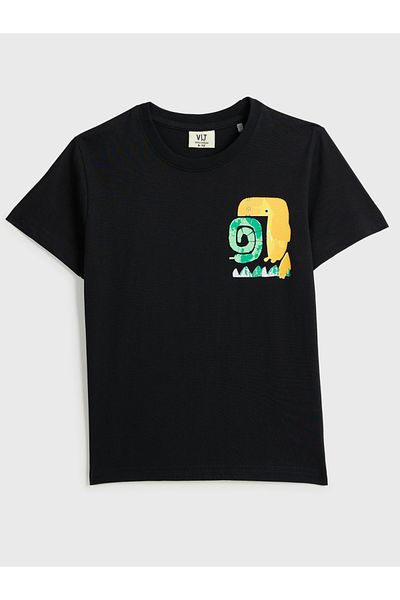 Victor and Jane By Styli Boys Graphic Print Cotton T-Shirt and Shorts Set
