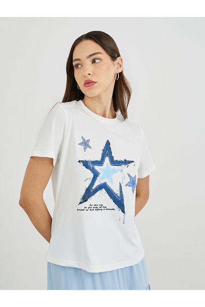Styli Graphic Print Short Sleeve T-Shirt
