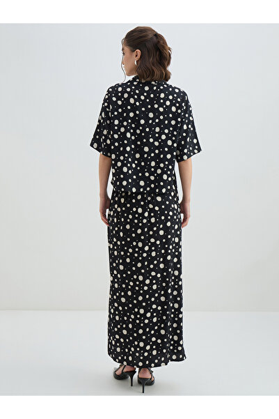 Femmella By Styli Polka Dot Shirt and Front Slit Skirt Co-Ords