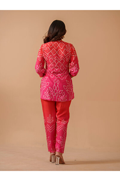 DW By Styli Embroidered Mandarin Collar Tunic and Trouser Co-Ords