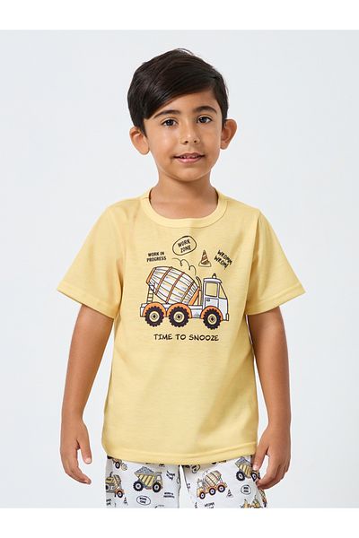 Styli Truck Graphic T-Shirt and Cuffed Pyjama Set