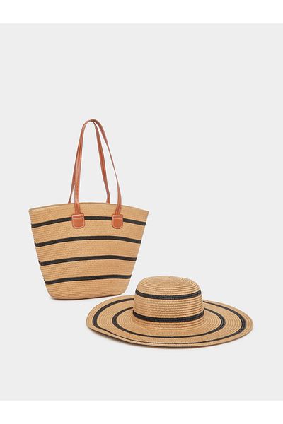 Styli Stripe Bag and Hat Set