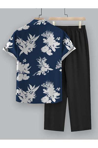 Styli Graphic Print Button Up Shirt and Pants Co-Ords
