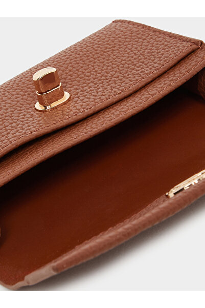 Styli Women Brown Textured Twist Lock Wallet