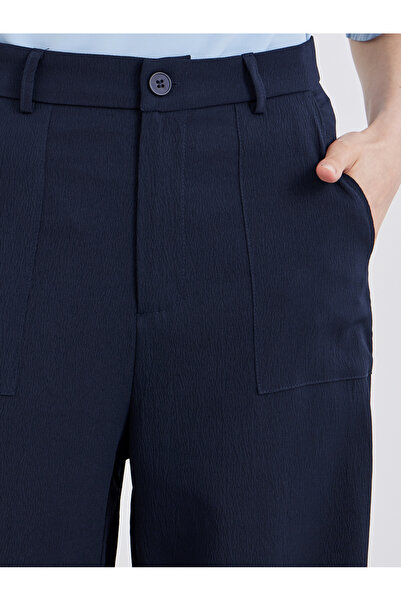 Styli Solid Flat Front Wide Leg Pants