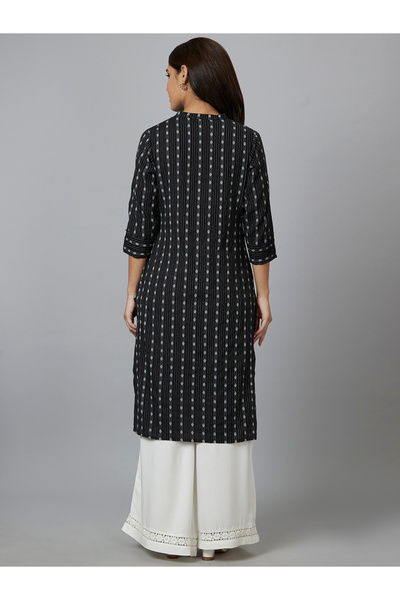 Globus By Styli Printed Mandarin Collar Pure Cotton Kurta