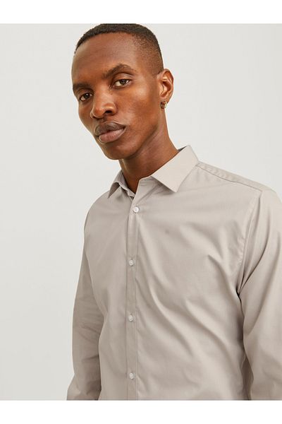 Jack & Jones Solid Slim Fit Shirt with Button Placket
