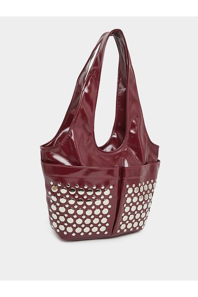 Styli Studded Leather Shoulder Bag