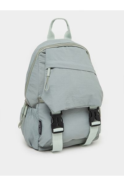 Styli Women Light Blue Buckle Strap Backpack