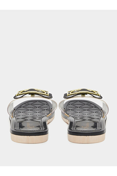 Take Two By Styli Buckle Decoration Transparent Vamp Flat Sandals