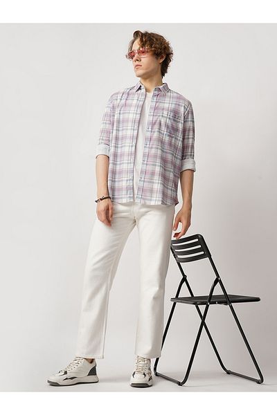 British Club By Styli Checked Regular Fit Shirt with Chest Pocket