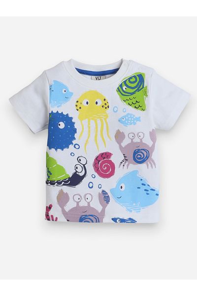 Victor and Jane By Styli Boys Cute Sea Graphic Print T-Shirt and Shorts Set