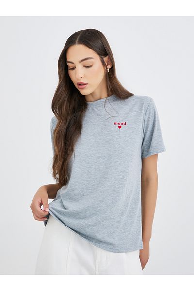Styli Embroidered Round Neck T-Shirt