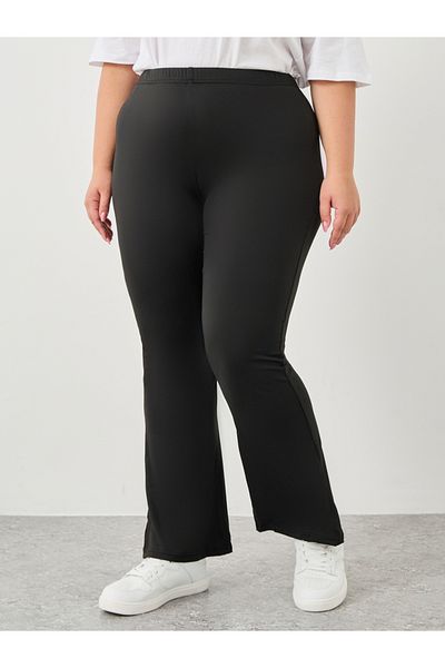 Styli Plus Flared Leggings with Elastic Waist