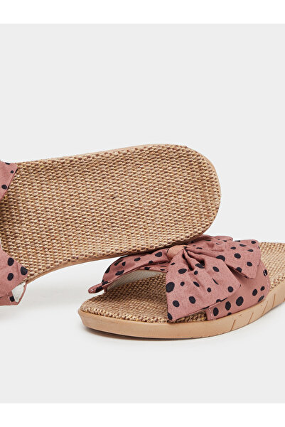 Take Two By Styli Polka Dot Print Bow Detail Flat Sandals