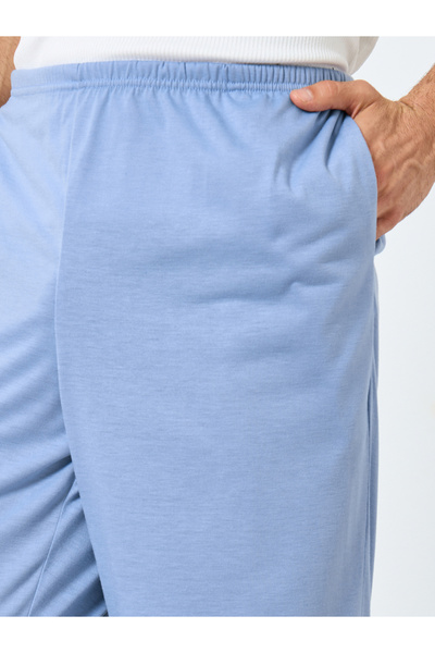 Styli Navy Blue Solid Pyjama with Contrast Piping Detail