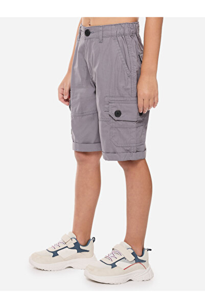 Victor and Jane By Styli Boys Solid Cargo Shorts with Belt Loops