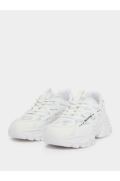 Styli Textured Chunky Sole Lace Up Sneakers