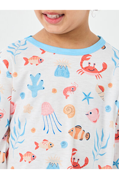 Styli Sea Life Print T-Shirt and Pyjama Set