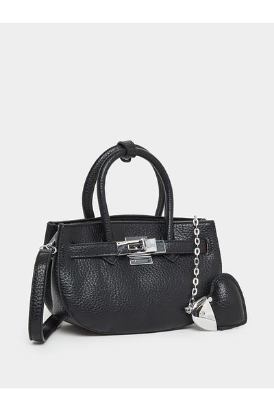 Styli Solid Dual Handle Handbag with Heart Drop