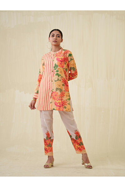 DW By Styli Floral Printed Longline Top and Trousers Co-Ords